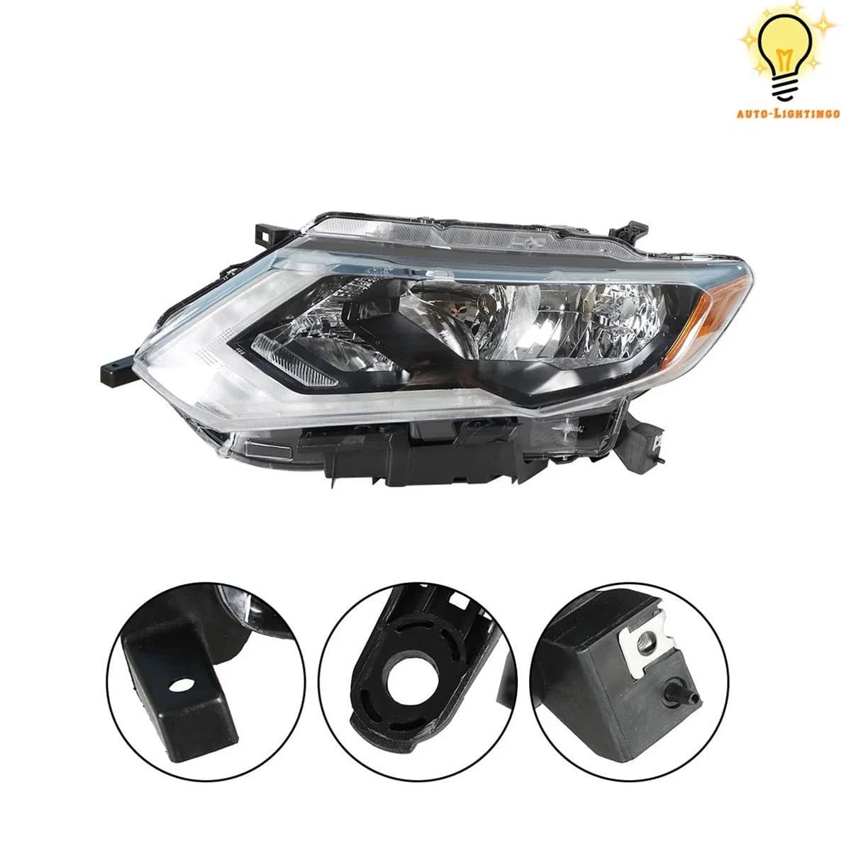 2017–2019 Nissan Rogue Halogen Headlights Pair